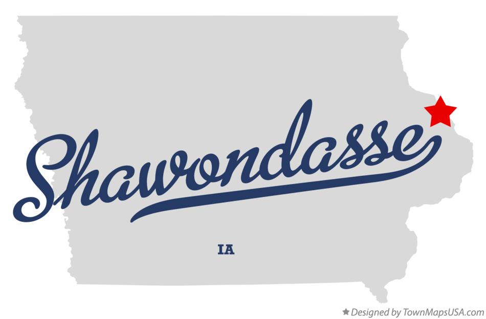 Map of Shawondasse Iowa IA