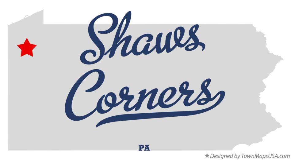 Map of Shaws Corners Pennsylvania PA
