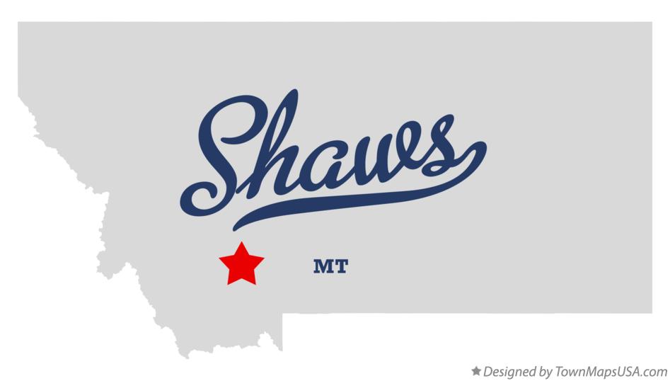 Map of Shaws Montana MT
