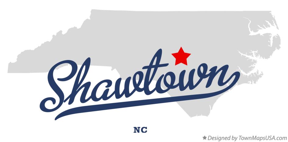 Map of Shawtown North Carolina NC