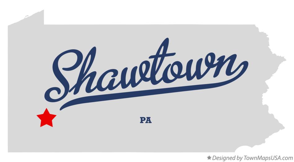 Map of Shawtown Pennsylvania PA