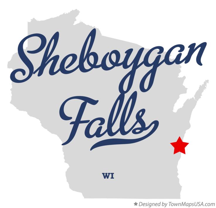 Map of Sheboygan Falls Wisconsin WI