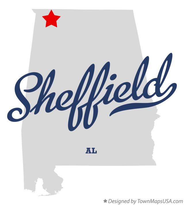 Map of Sheffield Alabama AL