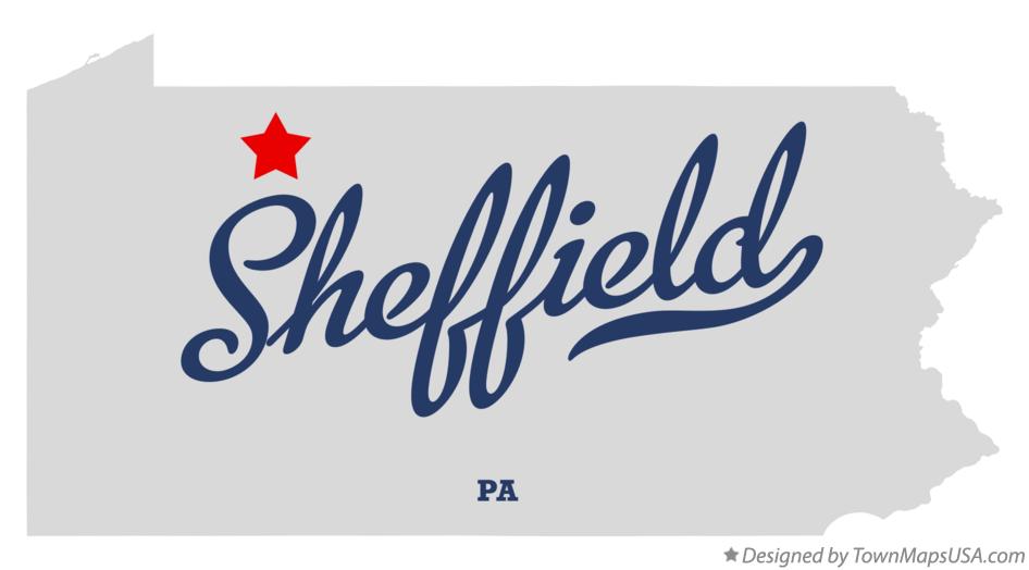 Map of Sheffield Pennsylvania PA