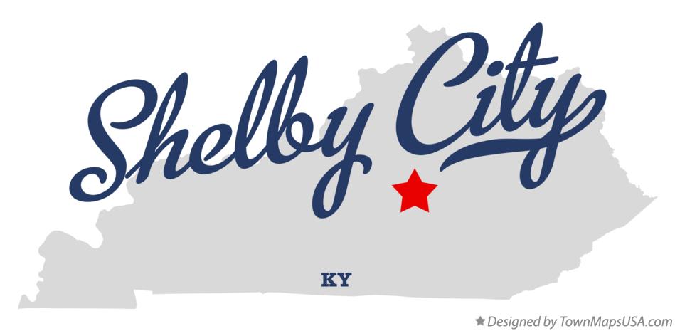 Map of Shelby City Kentucky KY