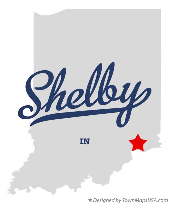 Map of Shelby Indiana IN
