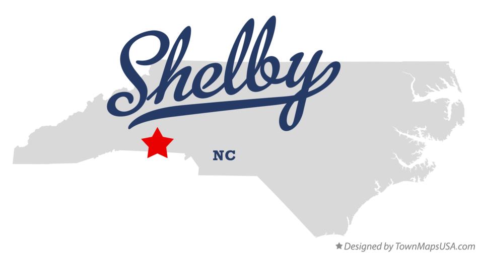 Map of Shelby North Carolina NC