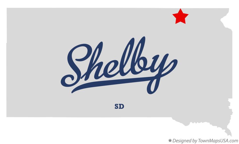 Map of Shelby South Dakota SD