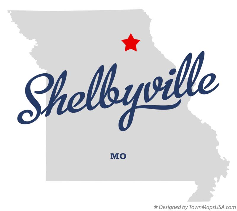 Map of Shelbyville Missouri MO