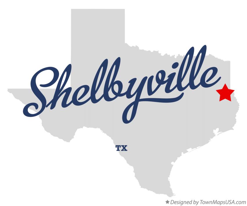 Map of Shelbyville Texas TX