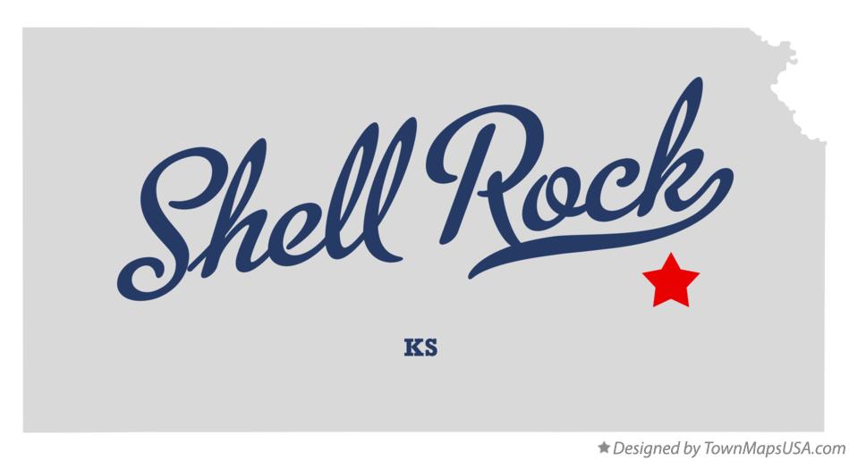 Map of Shell Rock Kansas KS