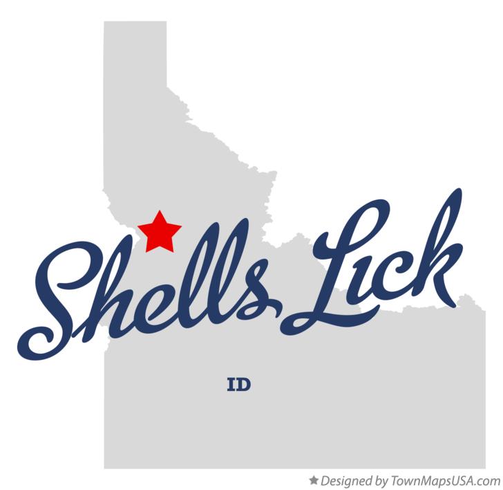 Map of Shells Lick Idaho ID