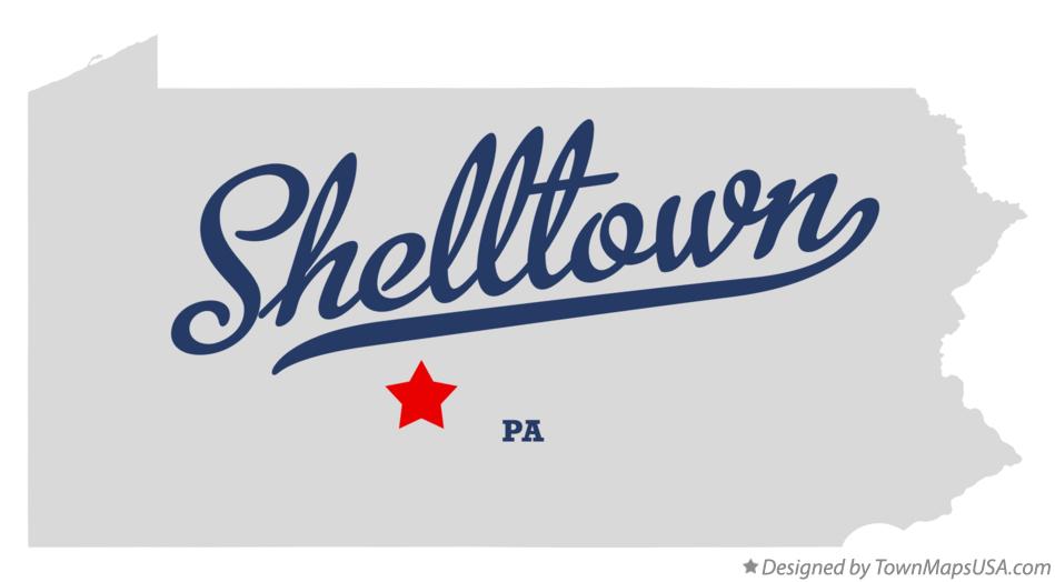 Map of Shelltown Pennsylvania PA