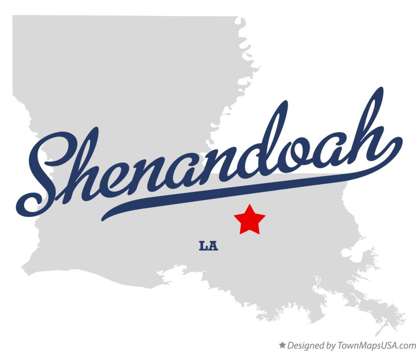 Map of Shenandoah Louisiana LA