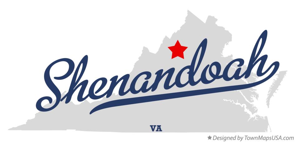 Map of Shenandoah Virginia VA