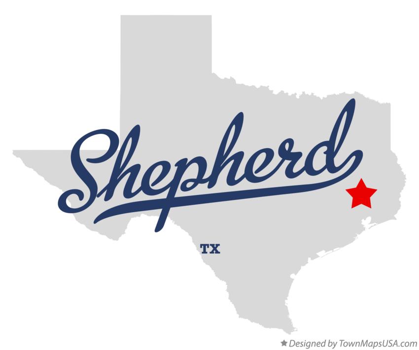 Map of Shepherd Texas TX