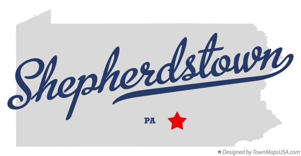 Map of Shepherdstown Pennsylvania PA