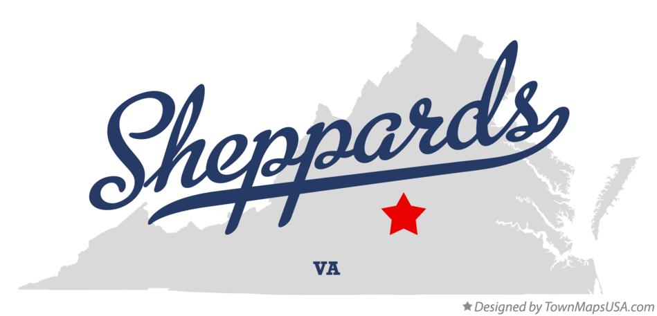 Map of Sheppards Virginia VA