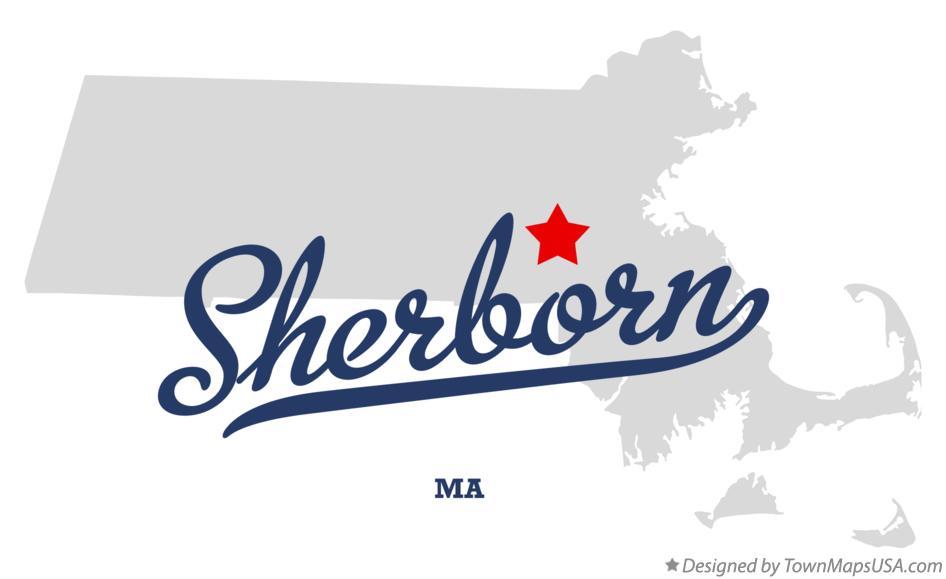 Map of Sherborn Massachusetts MA