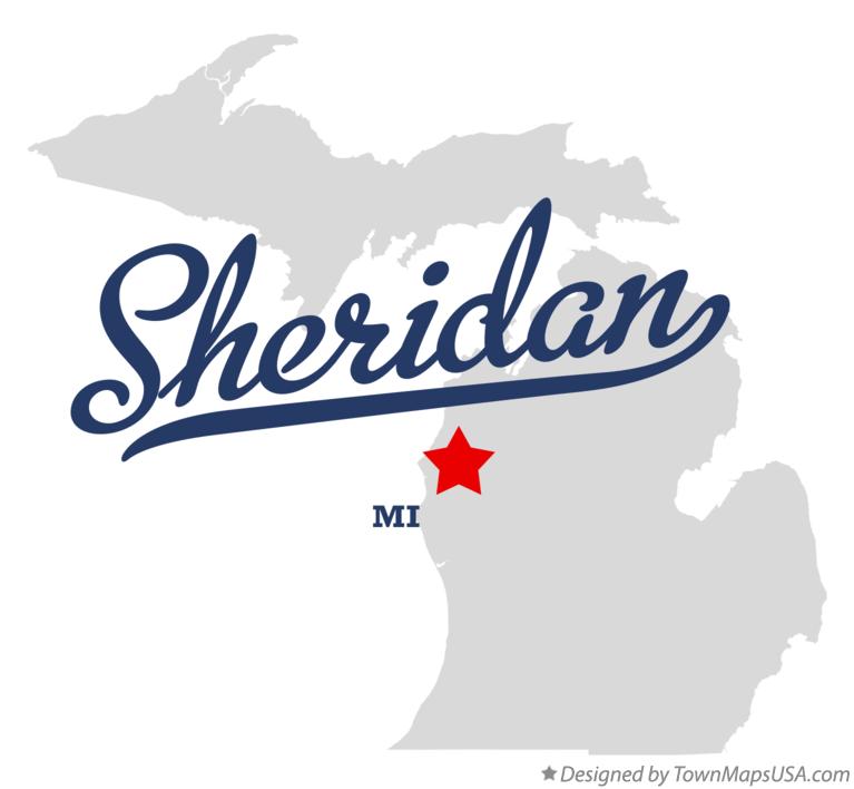 Map of Sheridan Michigan MI