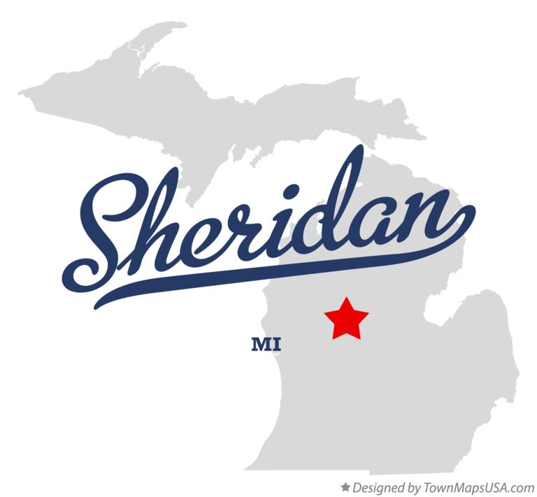 Map of Sheridan Michigan MI