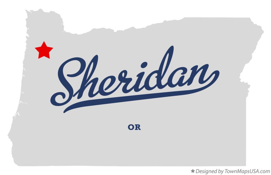 Map of Sheridan Oregon OR