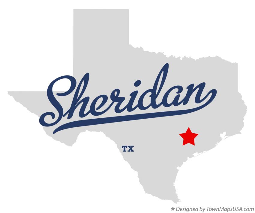 Map of Sheridan Texas TX
