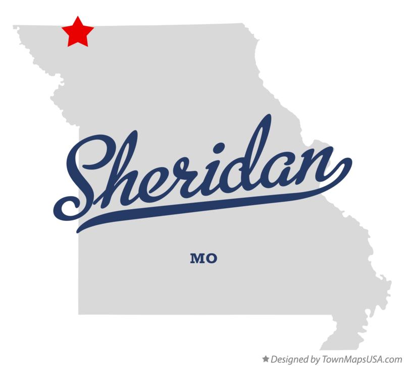 Map of Sheridan Missouri MO