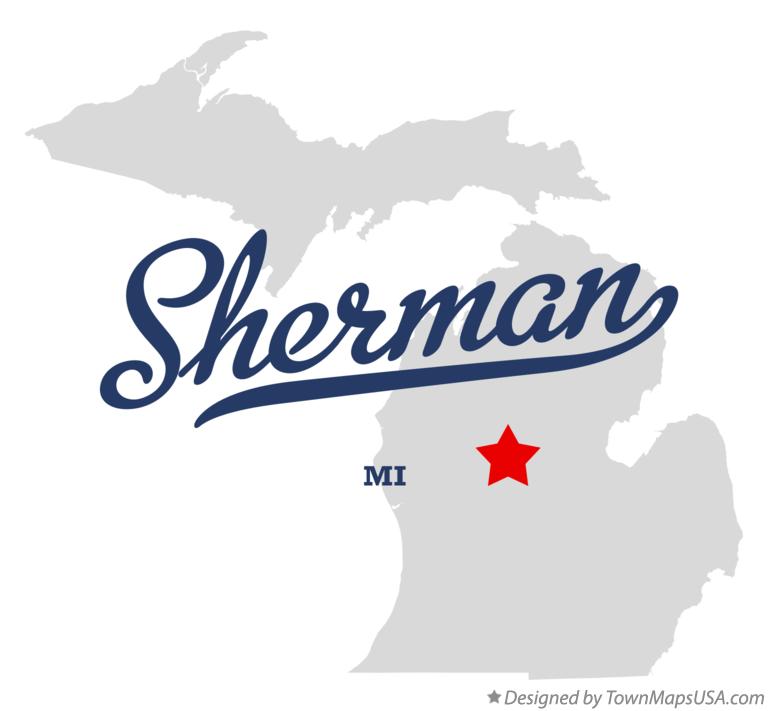 Map of Sherman Michigan MI