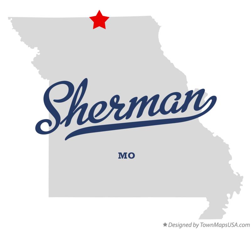 Map of Sherman Missouri MO