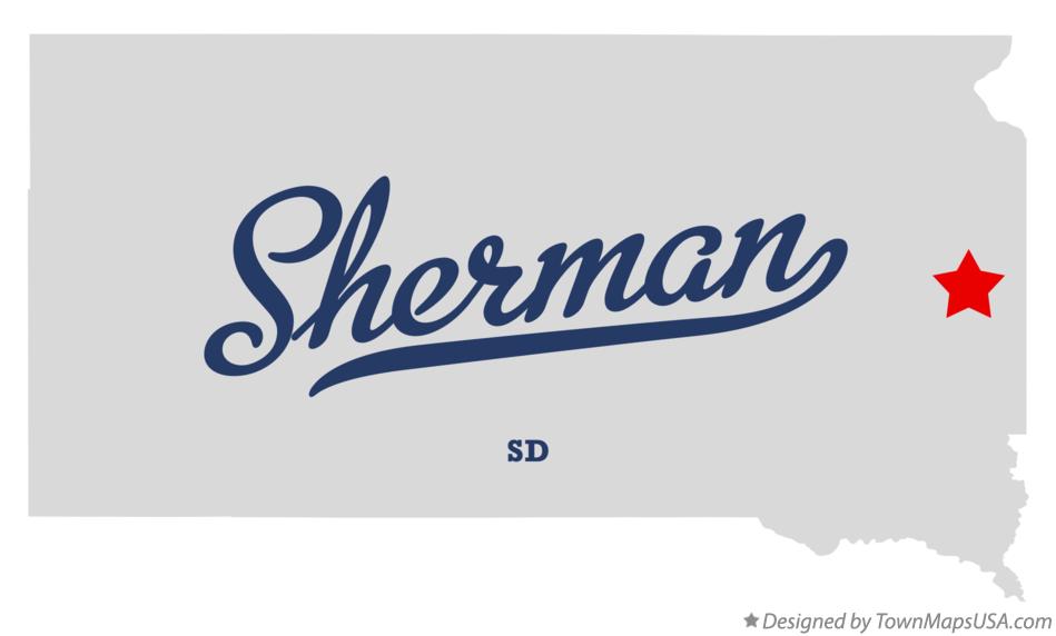 Map of Sherman South Dakota SD