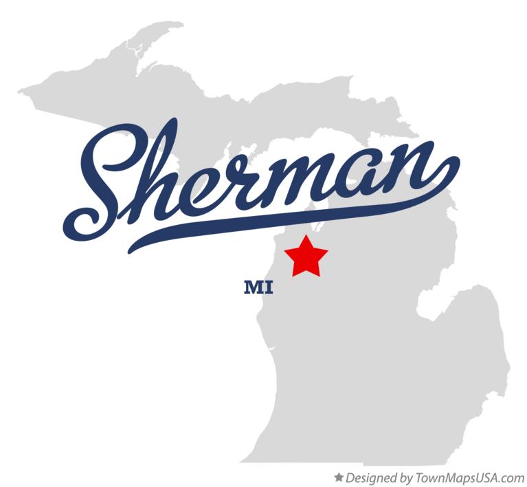 Map of Sherman Michigan MI