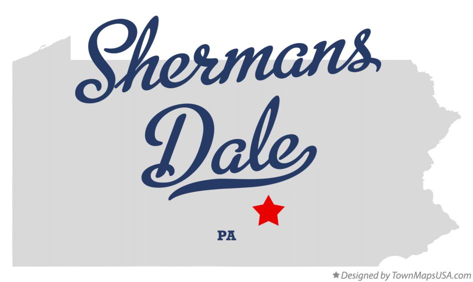 Map of Shermans Dale Pennsylvania PA