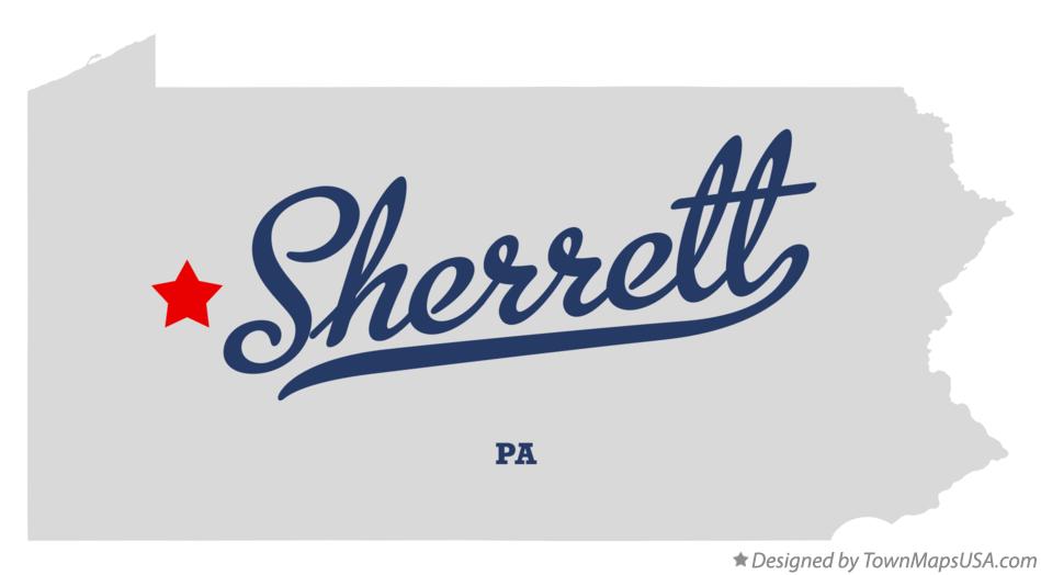 Map of Sherrett Pennsylvania PA