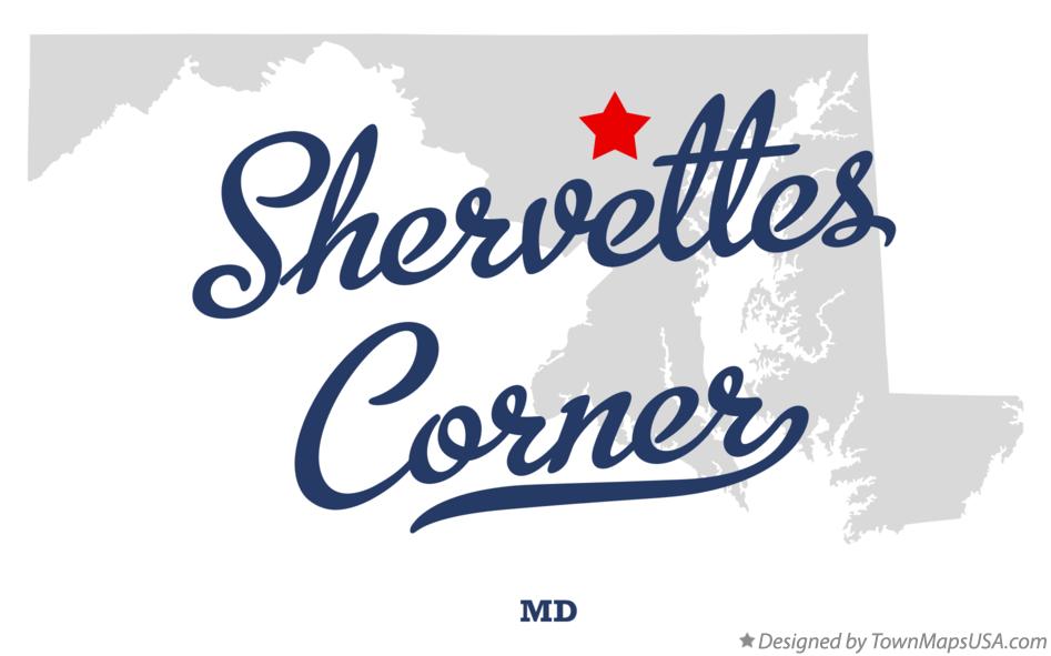 Map of Shervettes Corner Maryland MD
