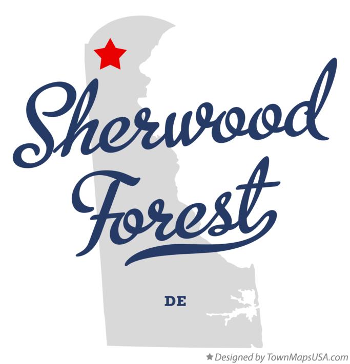 Map of Sherwood Forest Delaware DE