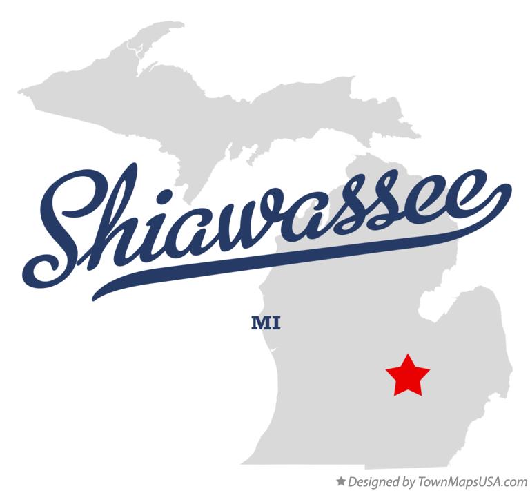 Map of Shiawassee Michigan MI