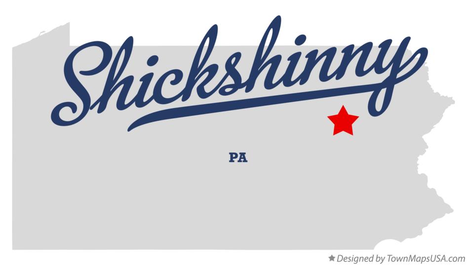 Map of Shickshinny Pennsylvania PA