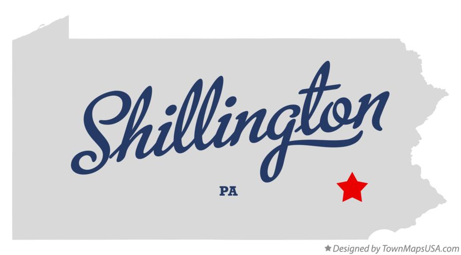 Map of Shillington Pennsylvania PA