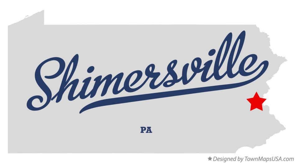 Map of Shimersville Pennsylvania PA