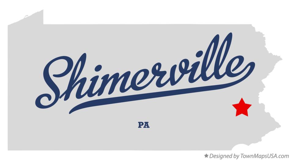 Map of Shimerville Pennsylvania PA
