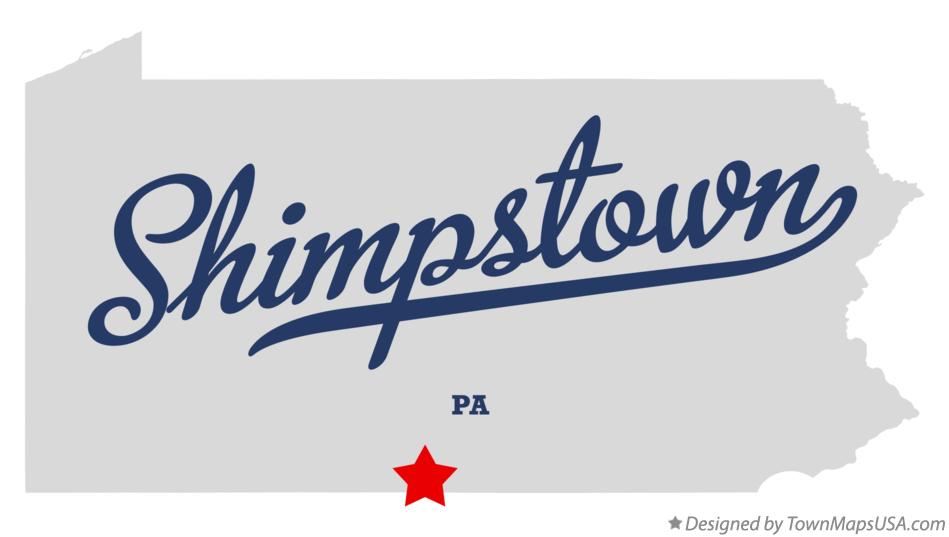 Map of Shimpstown Pennsylvania PA