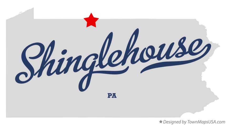 Map of Shinglehouse Pennsylvania PA