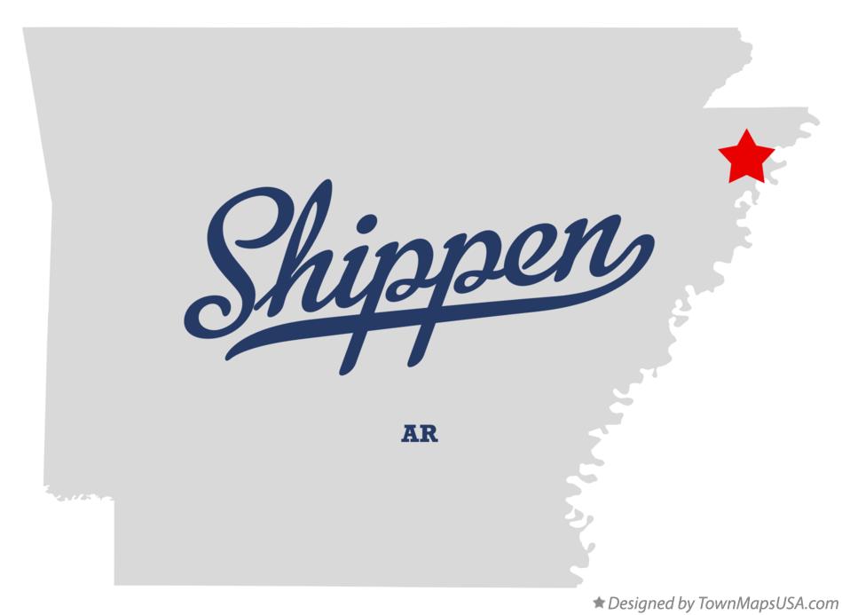 Map of Shippen Arkansas AR