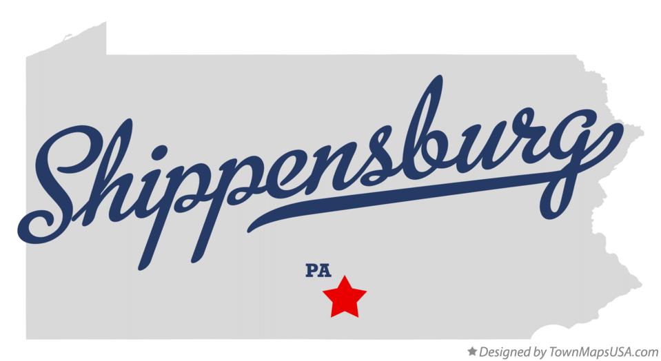 Map of Shippensburg Pennsylvania PA