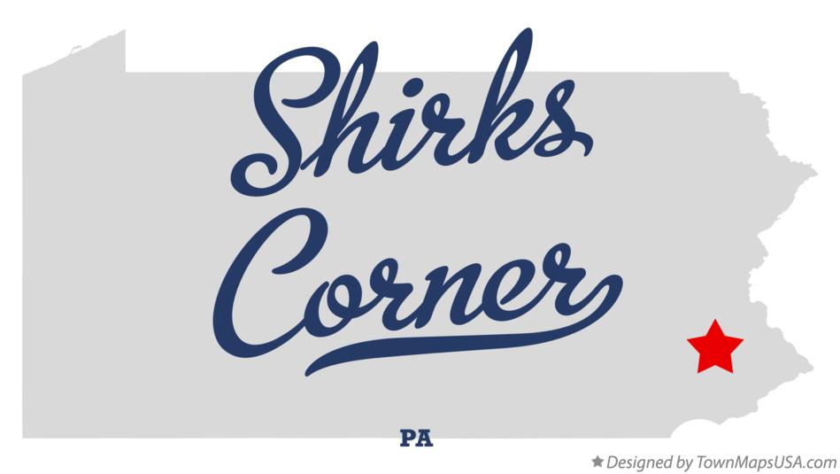Map of Shirks Corner Pennsylvania PA