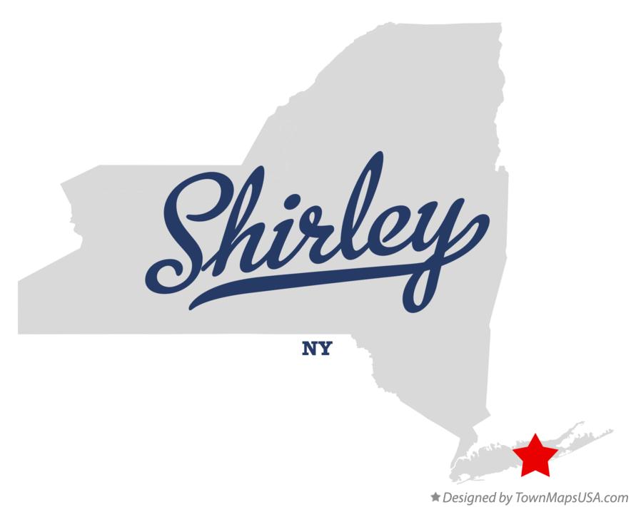 Map of Shirley New York NY