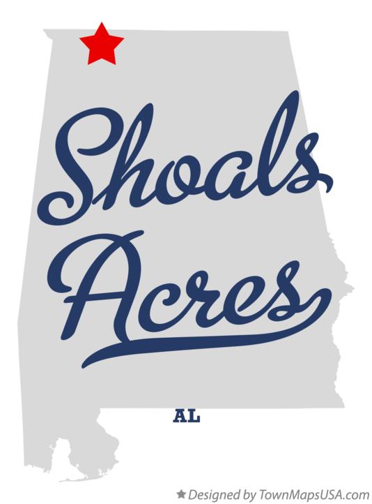 Map of Shoals Acres Alabama AL