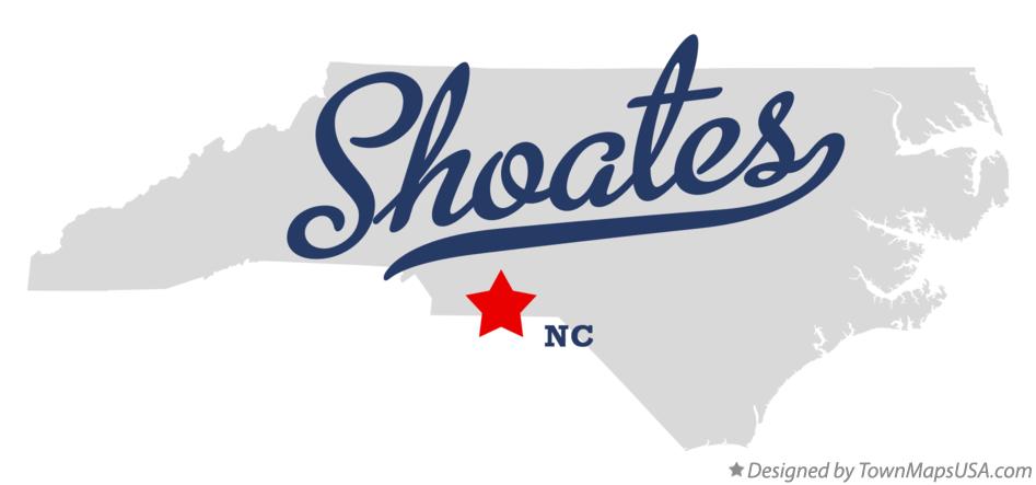 Map of Shoates North Carolina NC
