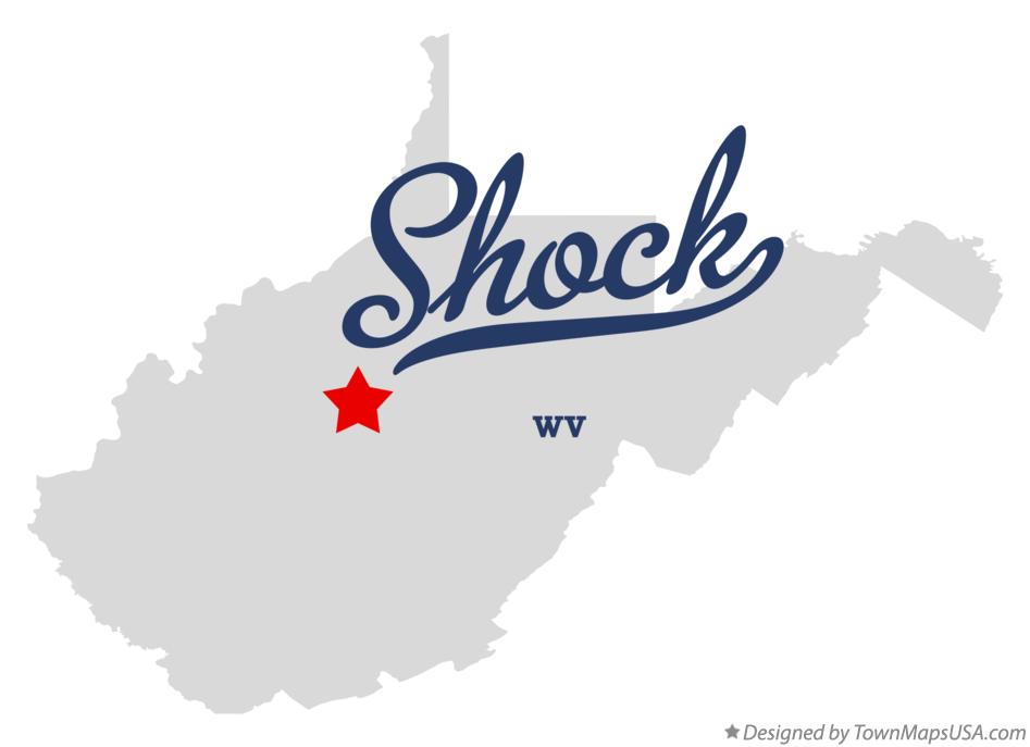 Map of Shock West Virginia WV